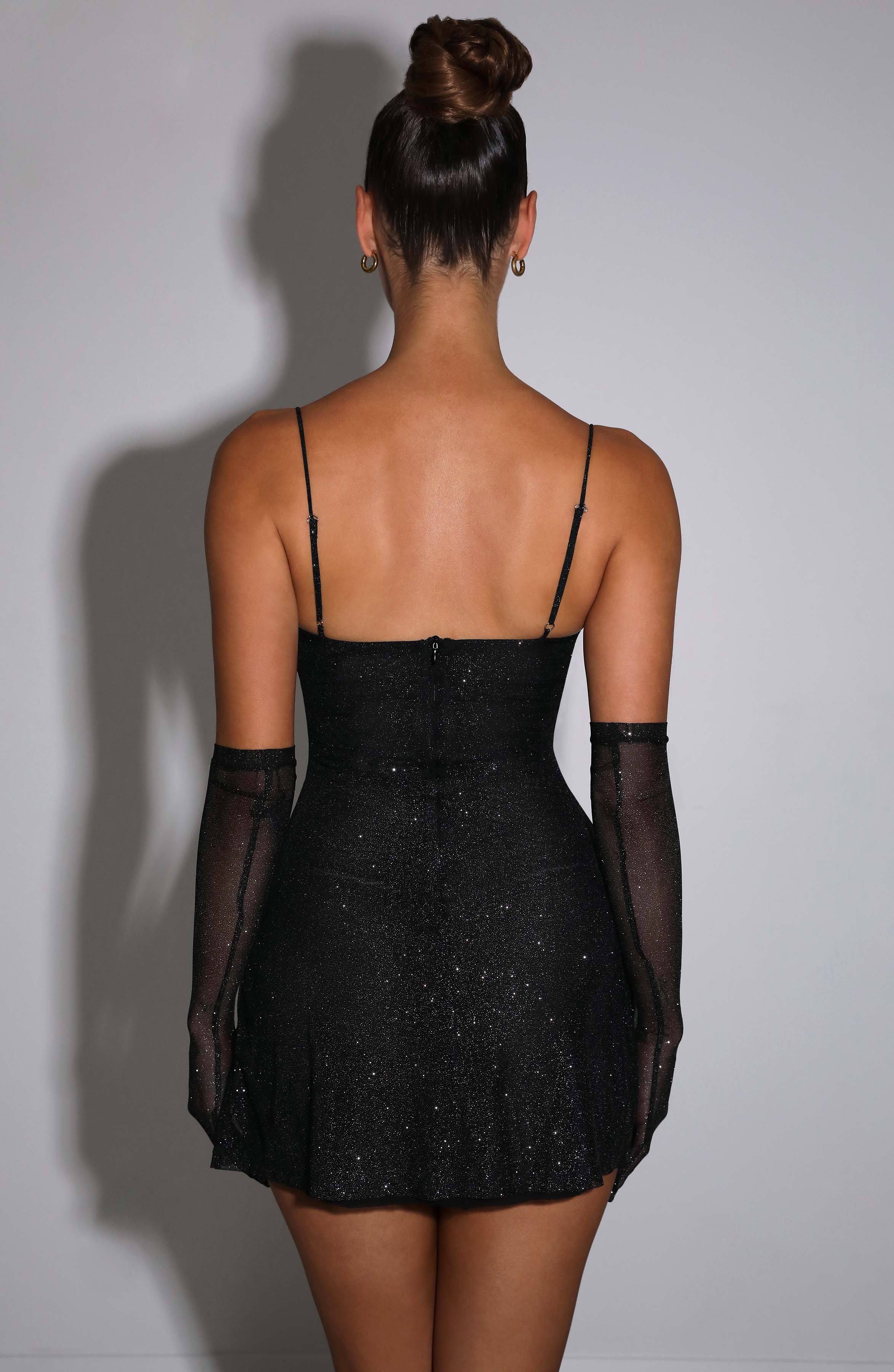 Black Sparkle Pixie Mini Dress - ICYBOO