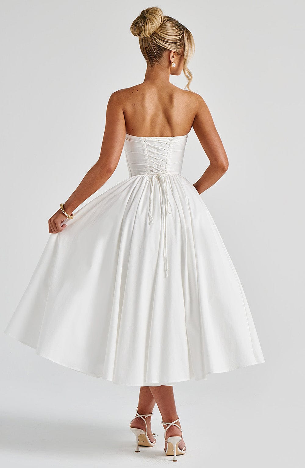 Ivory Prim Midi Dress - ICYBOO