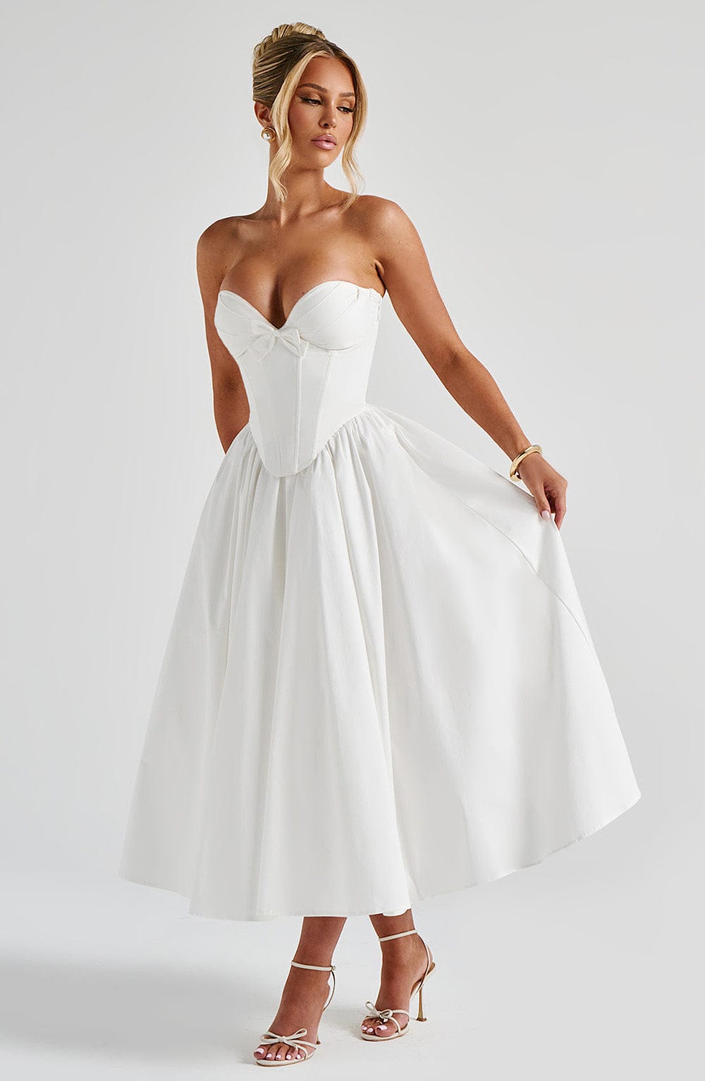 Ivory Prim Midi Dress - ICYBOO