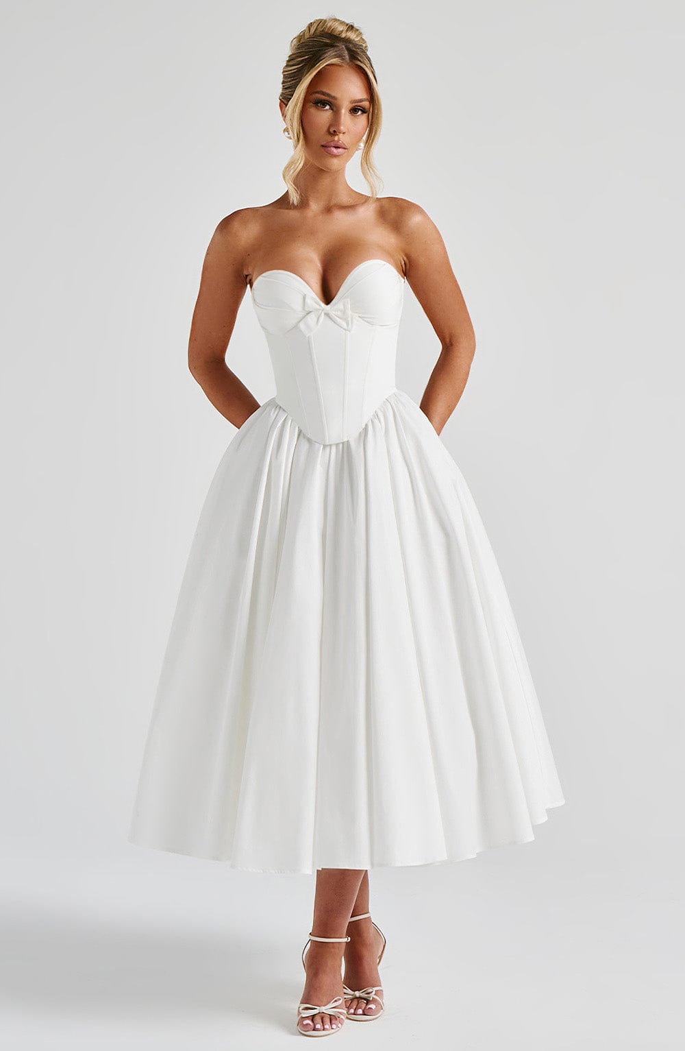 Ivory Prim Midi Dress - ICYBOO