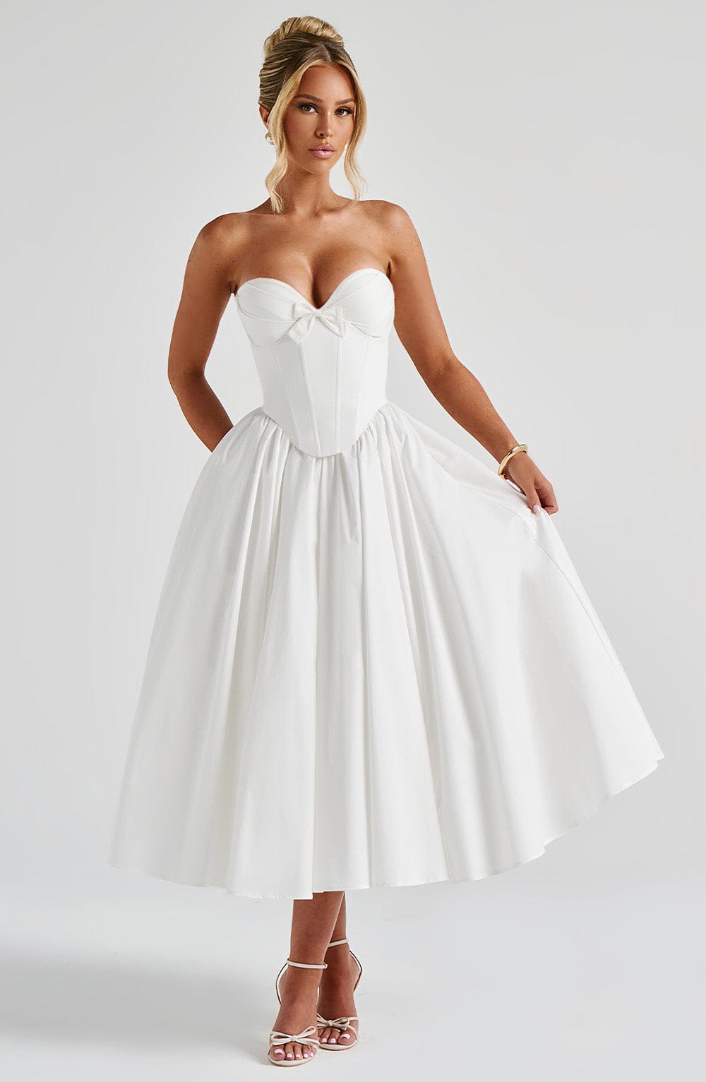 Ivory Prim Midi Dress - ICYBOO