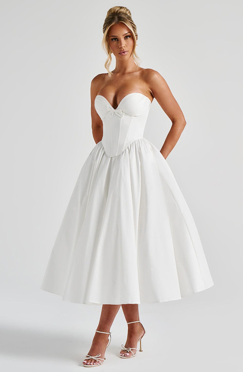 Ivory Prim Midi Dress - ICYBOO