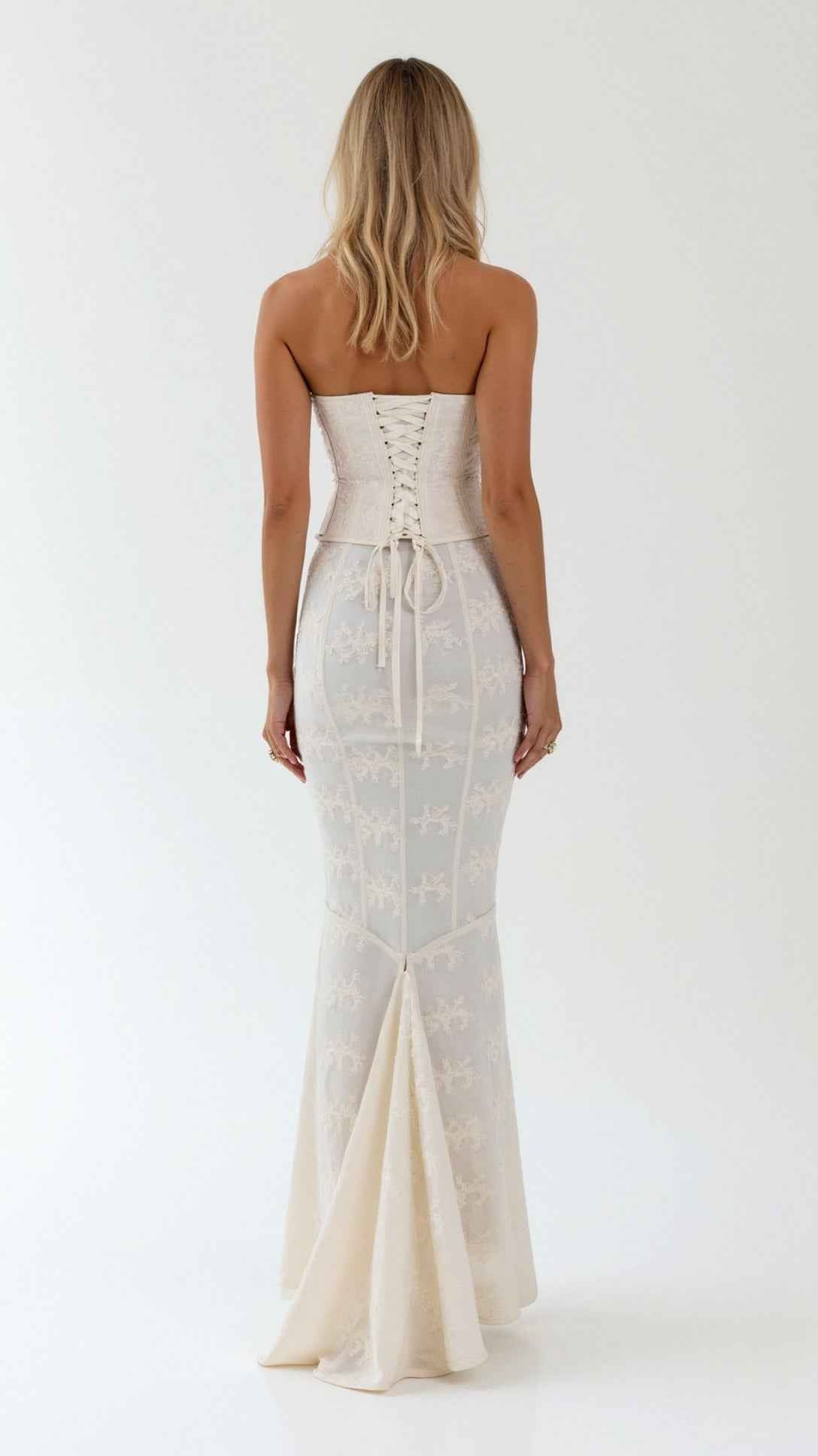 Anastasia Lace-Up Corset Maxi Dress