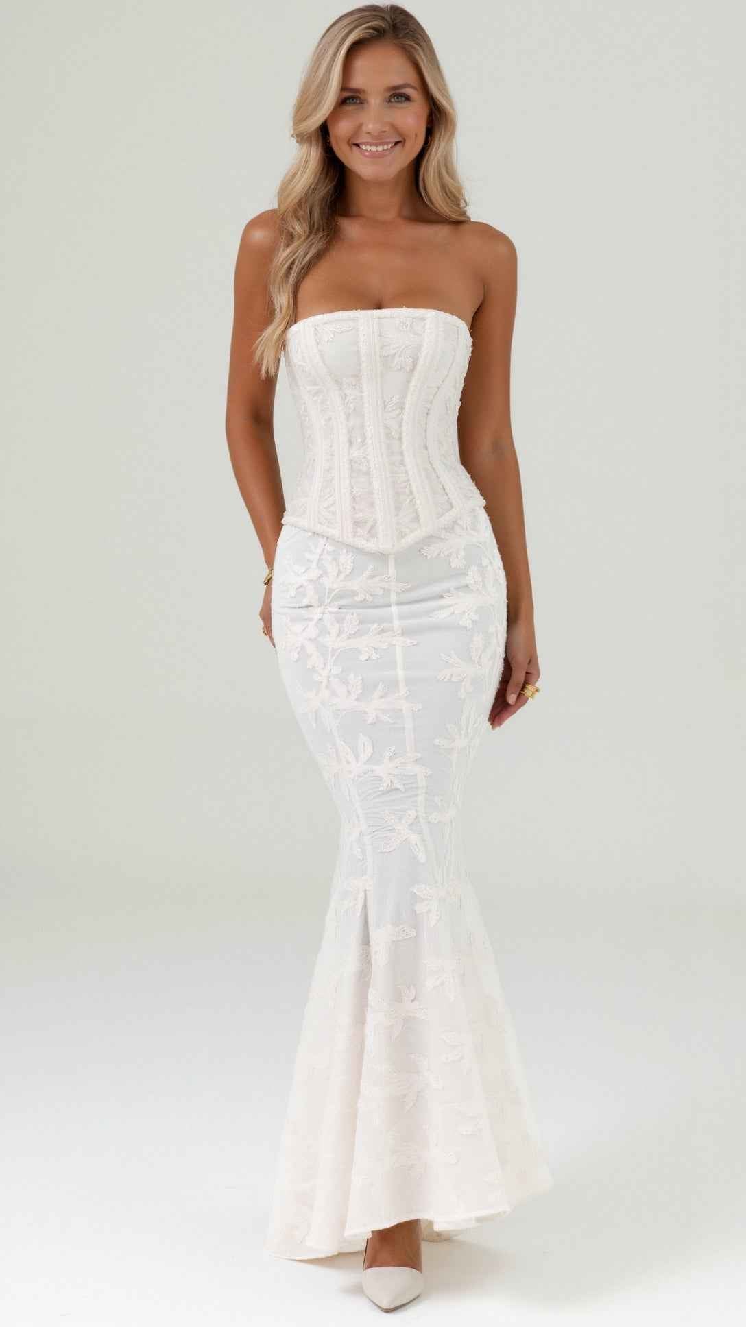 Anastasia Lace-Up Corset Maxi Dress