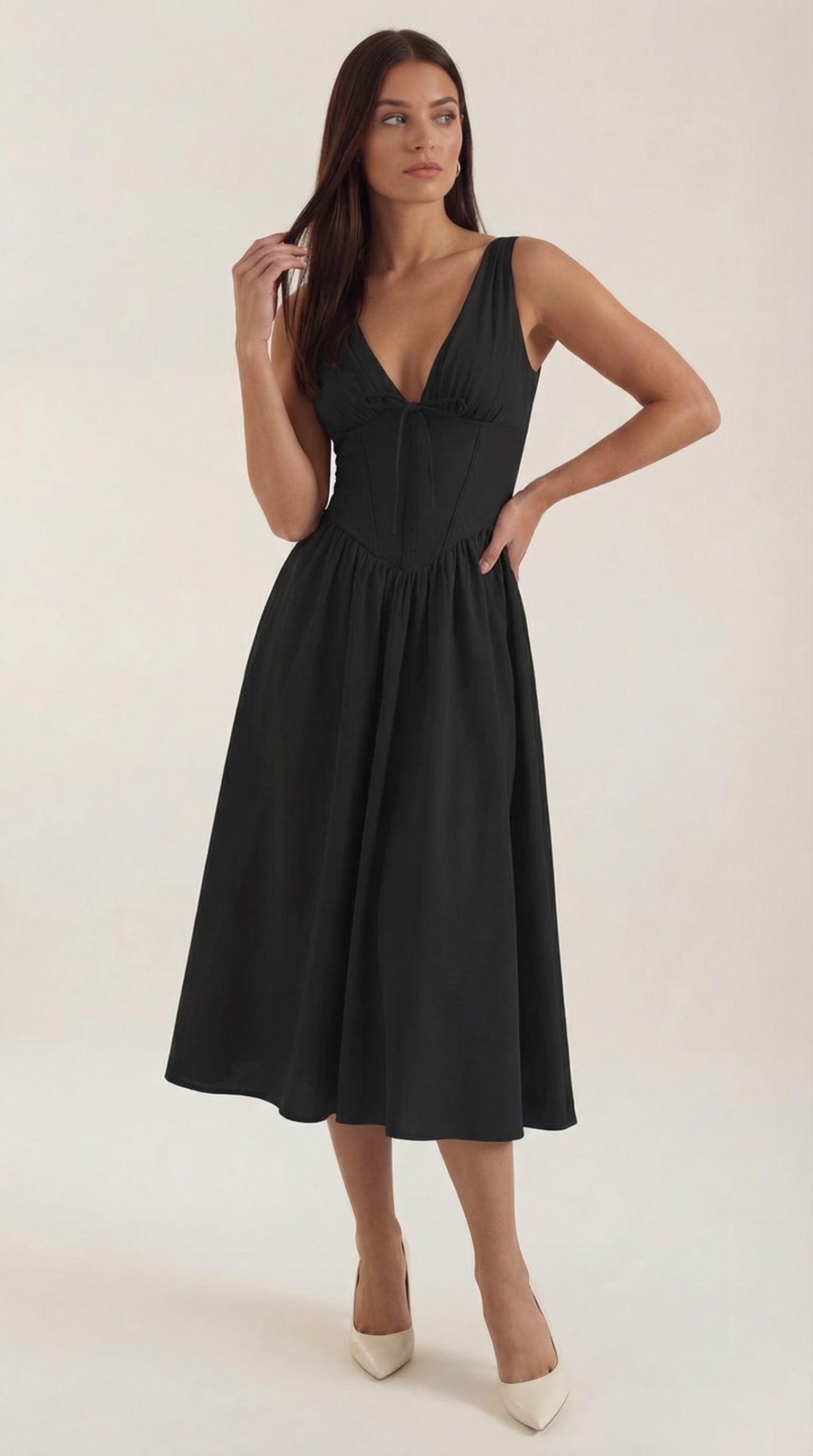Cassiopeia Midi Plunge Dress - ICYBOO