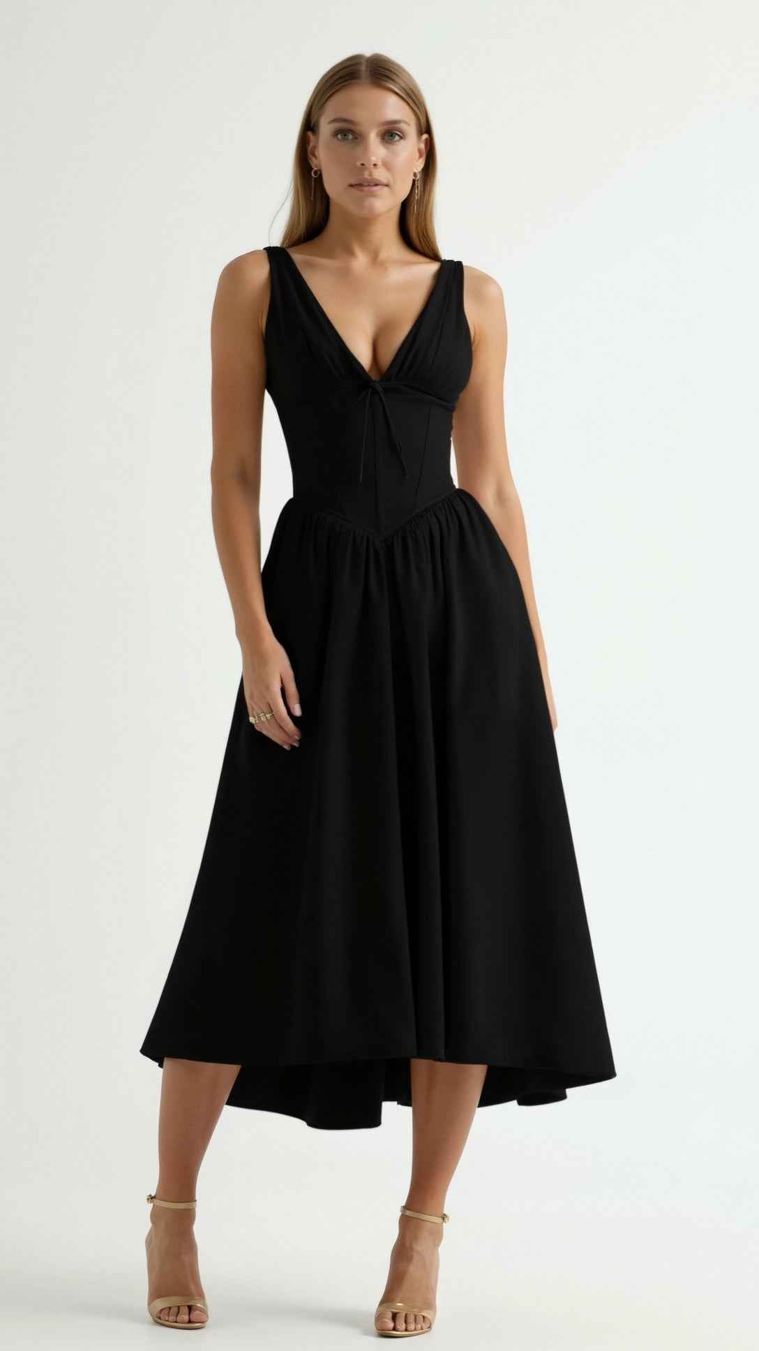 Cassiopeia Plunging Midi Dress