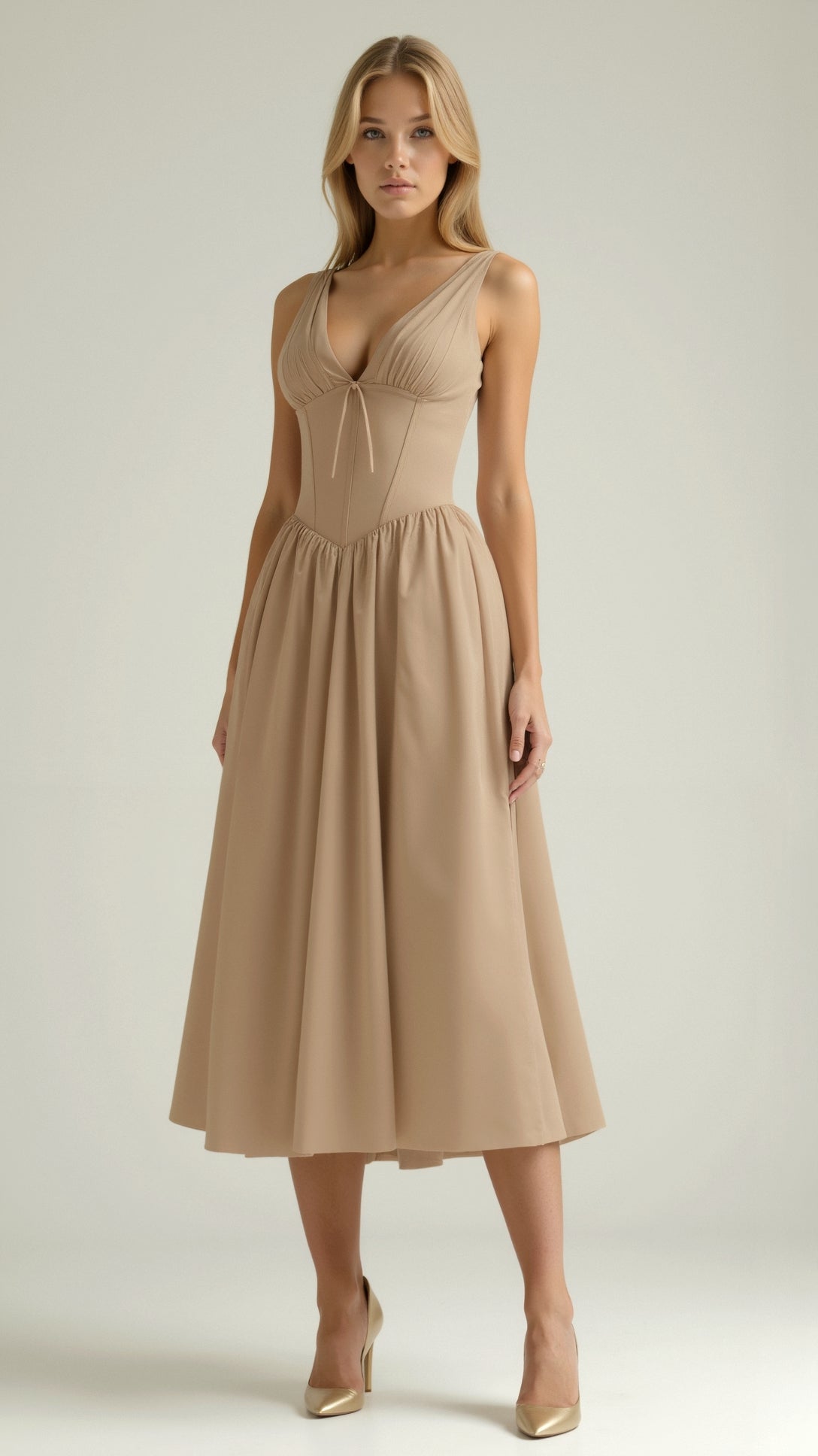 Cassiopeia Plunging Midi Dress