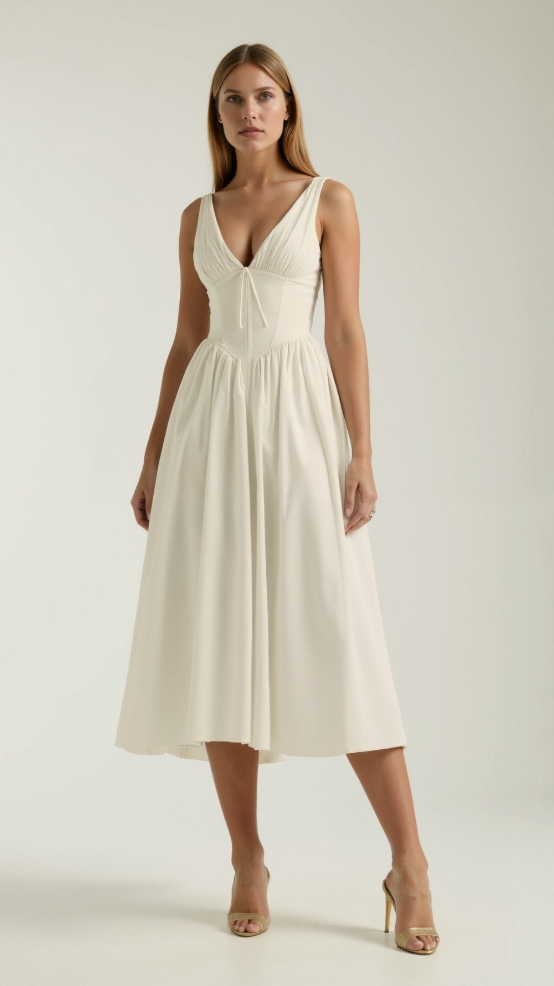 Cassiopeia Plunging Midi Dress