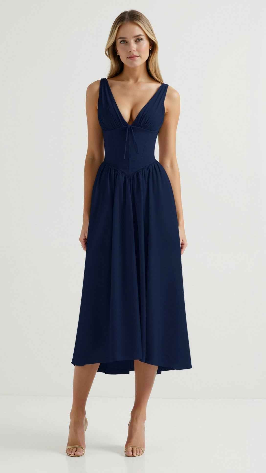 Cassiopeia Plunging Midi Dress