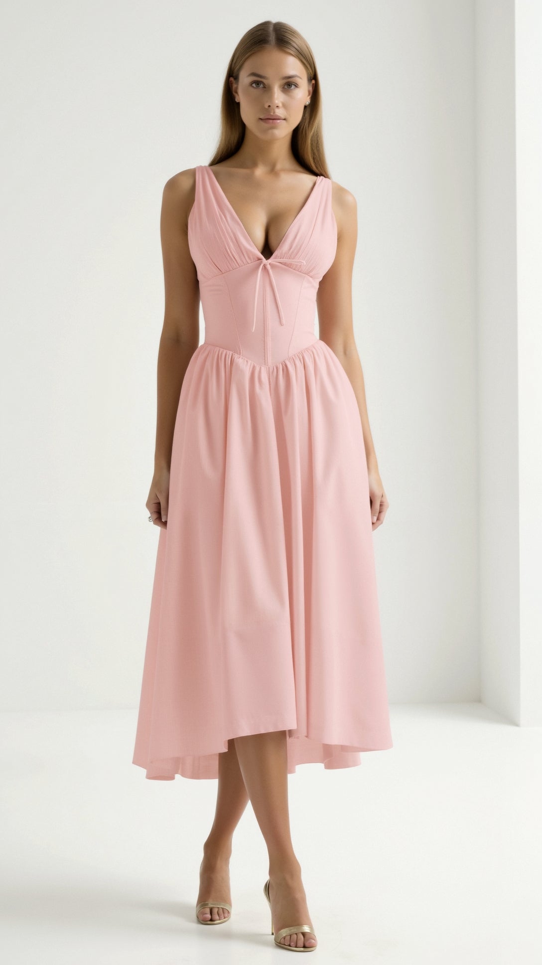 Cassiopeia Plunging Midi Dress