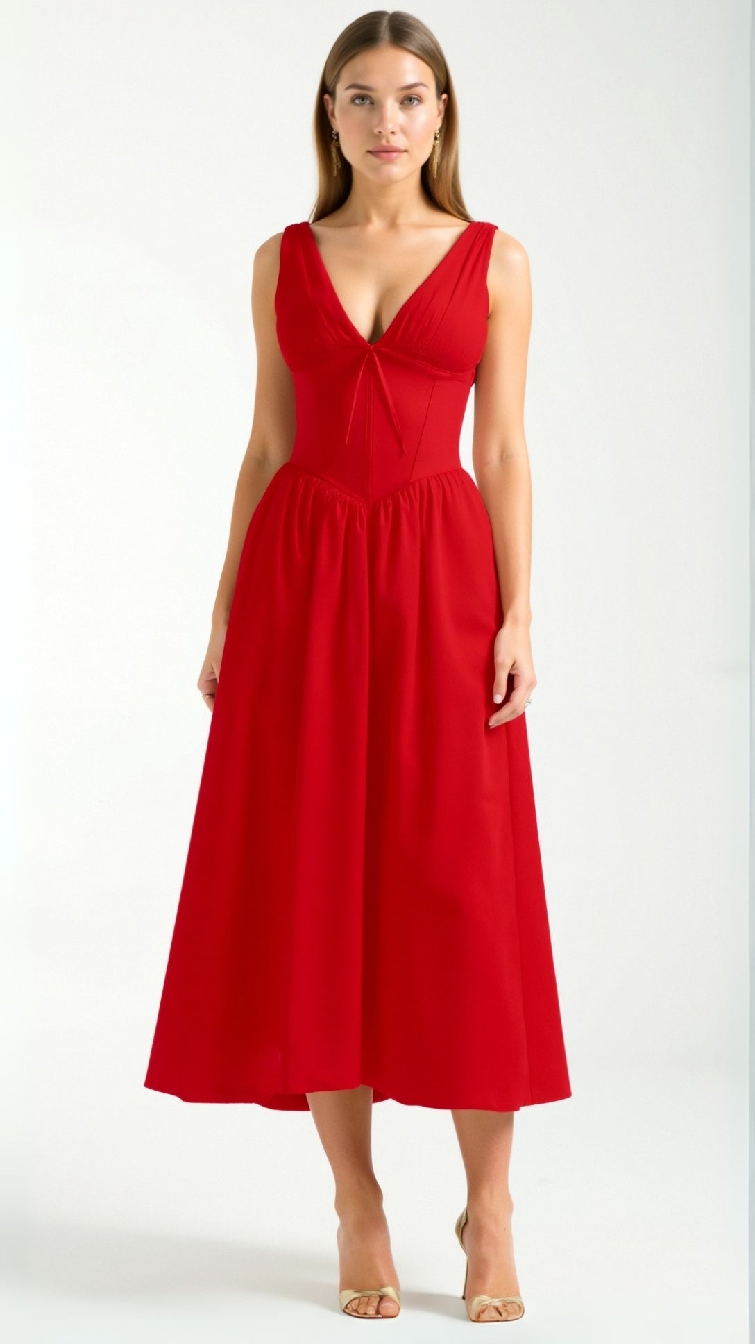 Cassiopeia Plunging Midi Dress