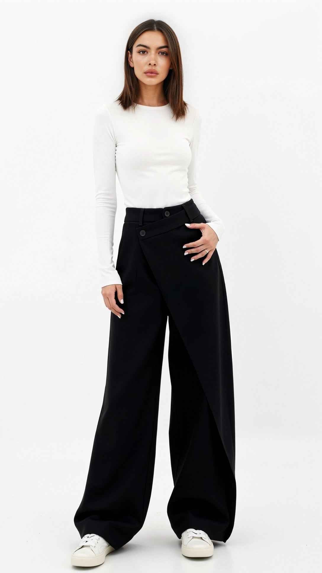 Asymmetric Denim Pants