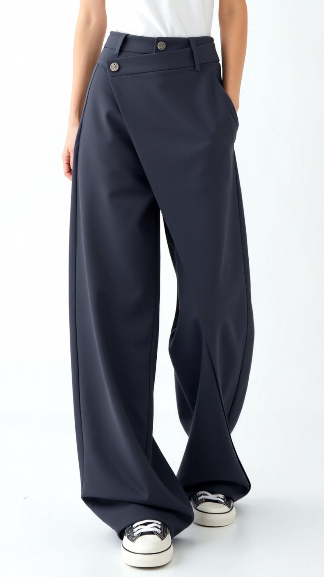Asymmetric Denim Pants