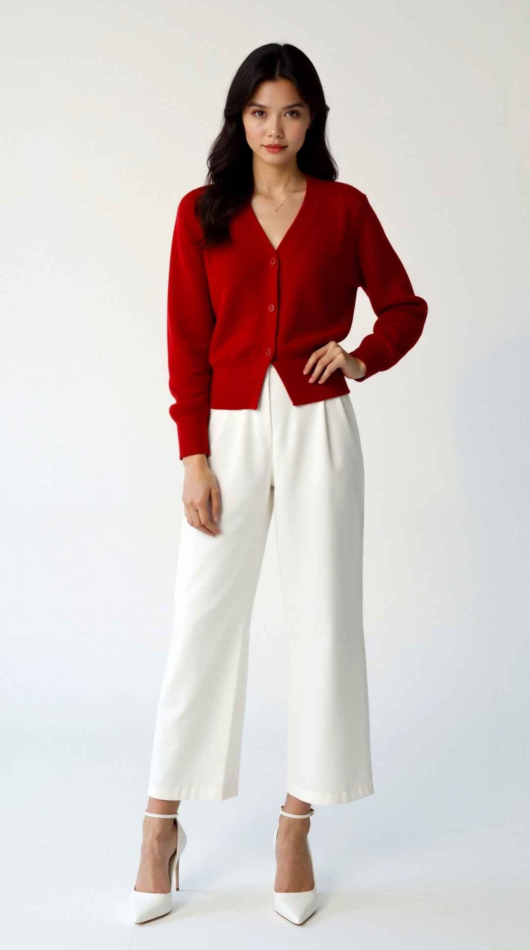 Jessica Buttoned V-Neck Cardigan