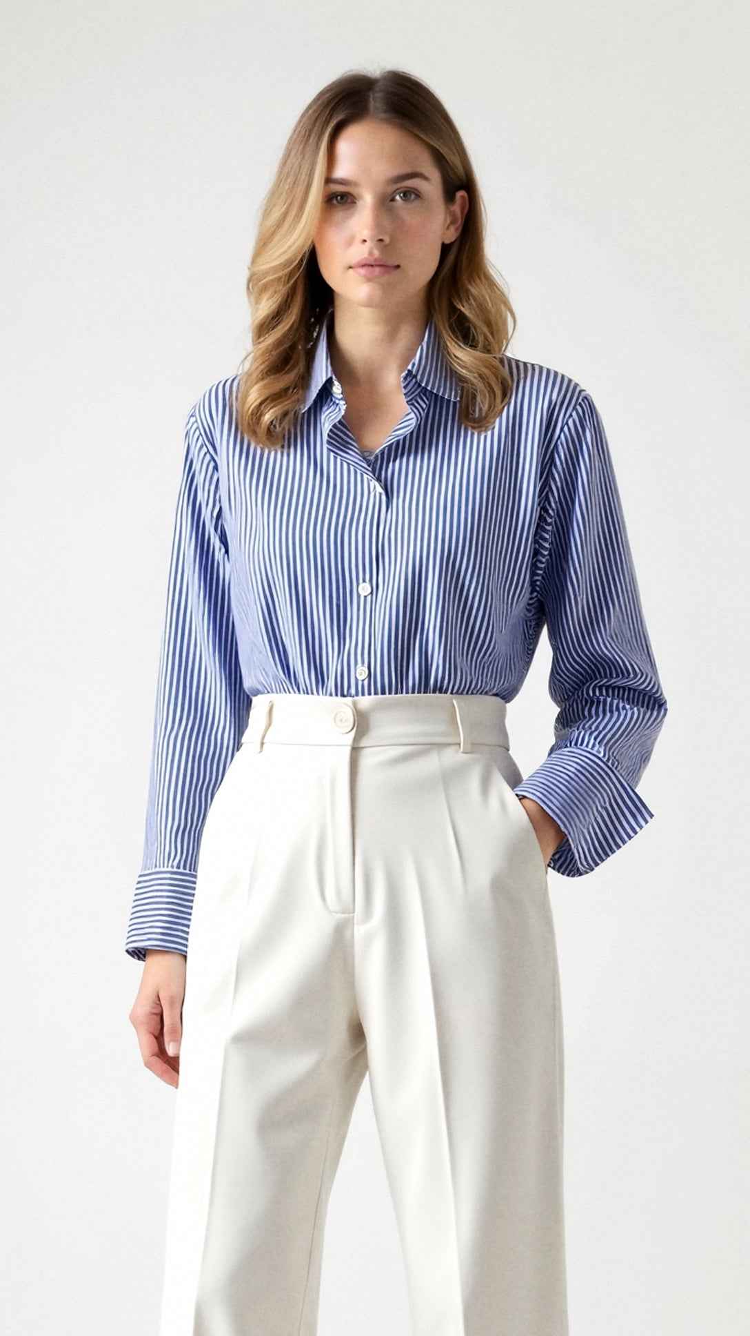 Juliana Long Sleeve Striped Blouse
