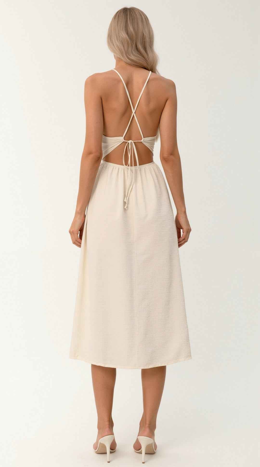 Linda Midi Dress with Cutout Design