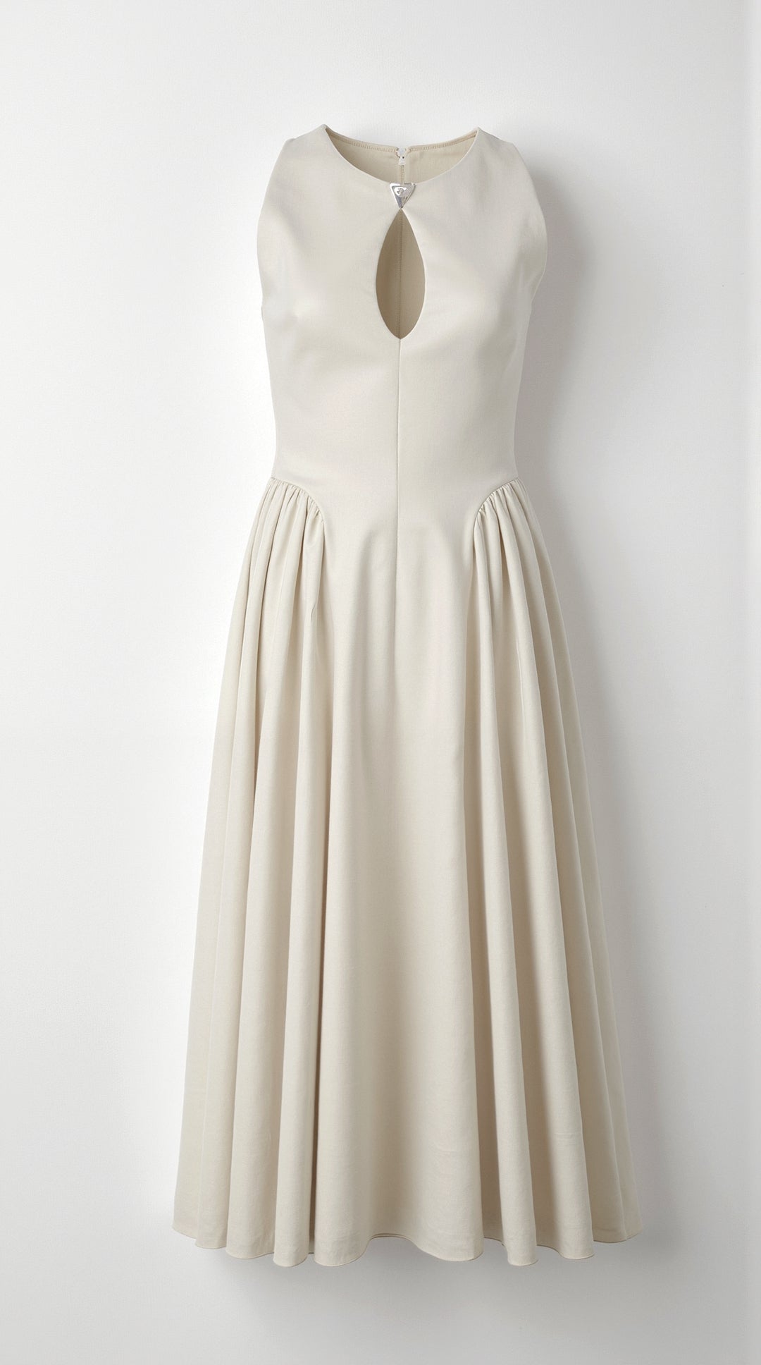 Nancy Dress with Linen Cutout Design