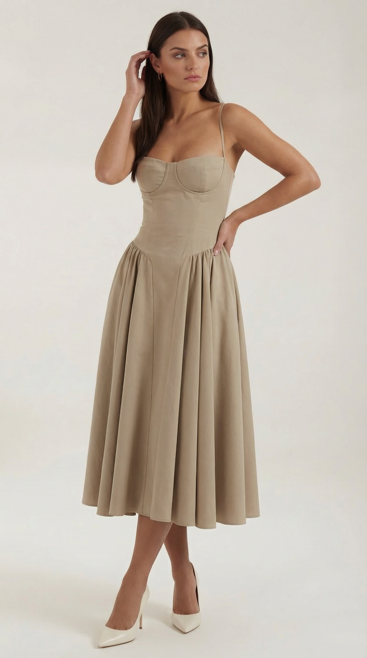 Odette Corset Midi Dress - ICYBOO