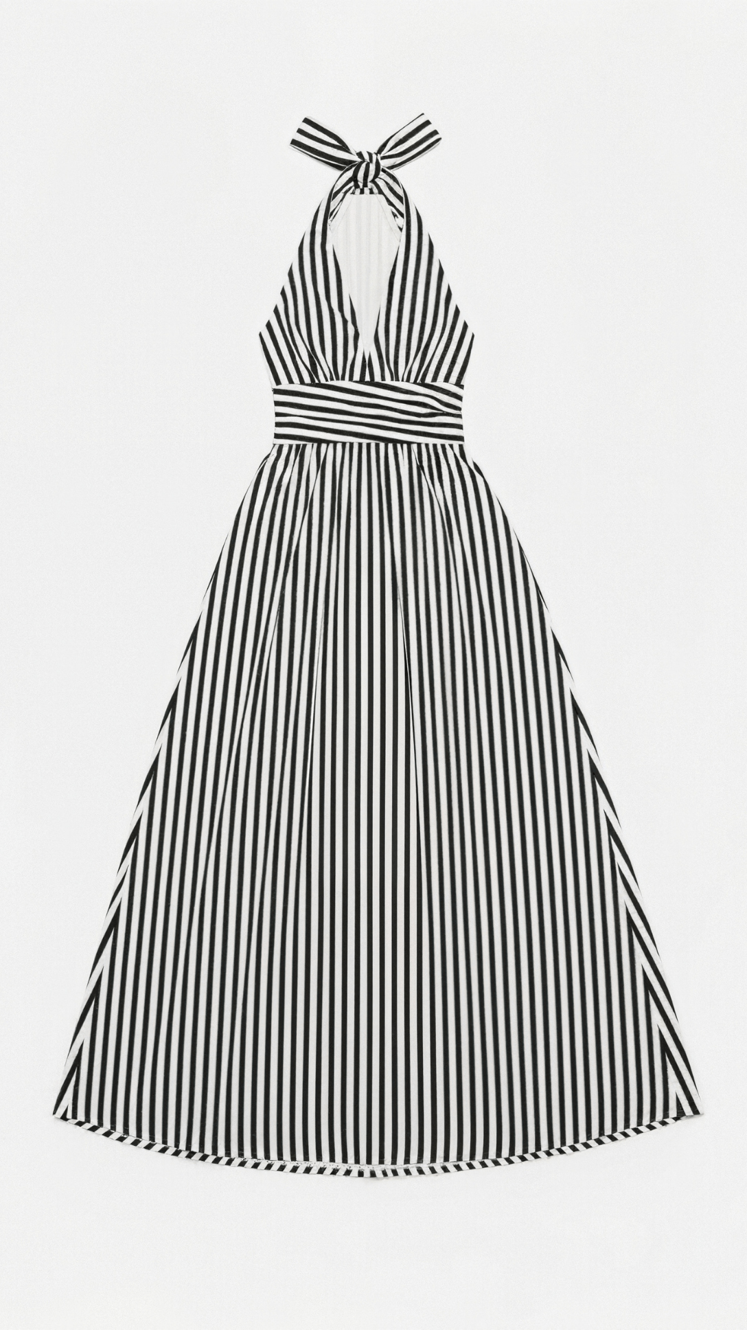 Sandra Maxi Dress with Striped V-Neck Design