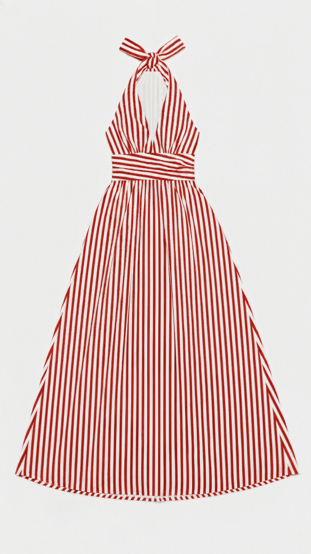 Sandra Maxi Dress with Striped V-Neck Design