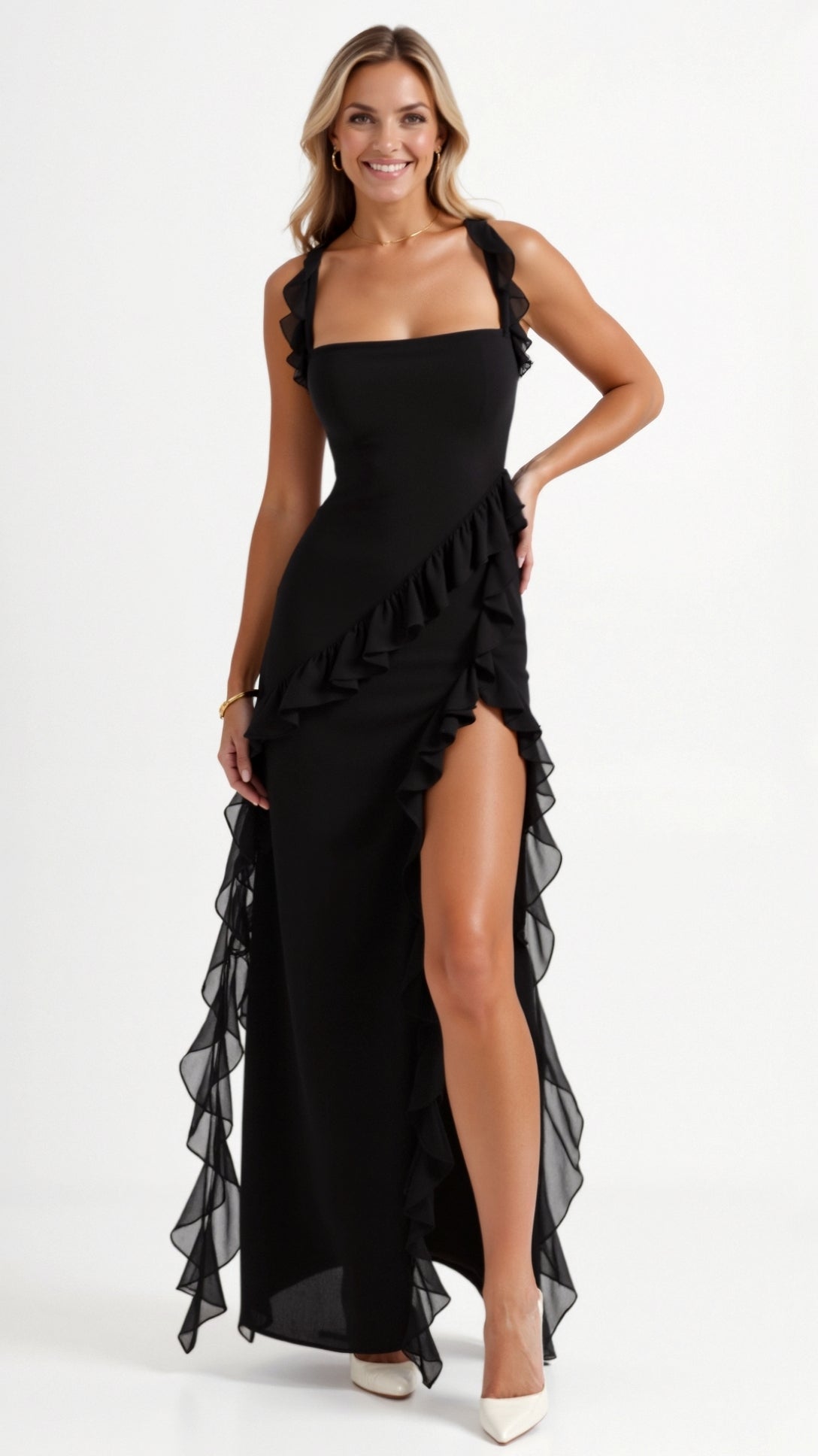 Susan Maxi Dress with Ruffled Design