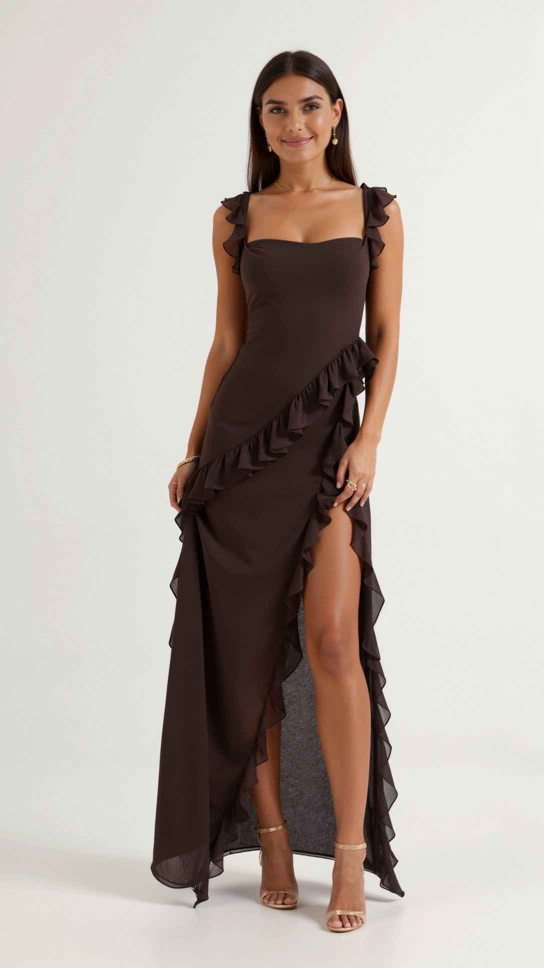 Susan Maxi Dress with Ruffled Design