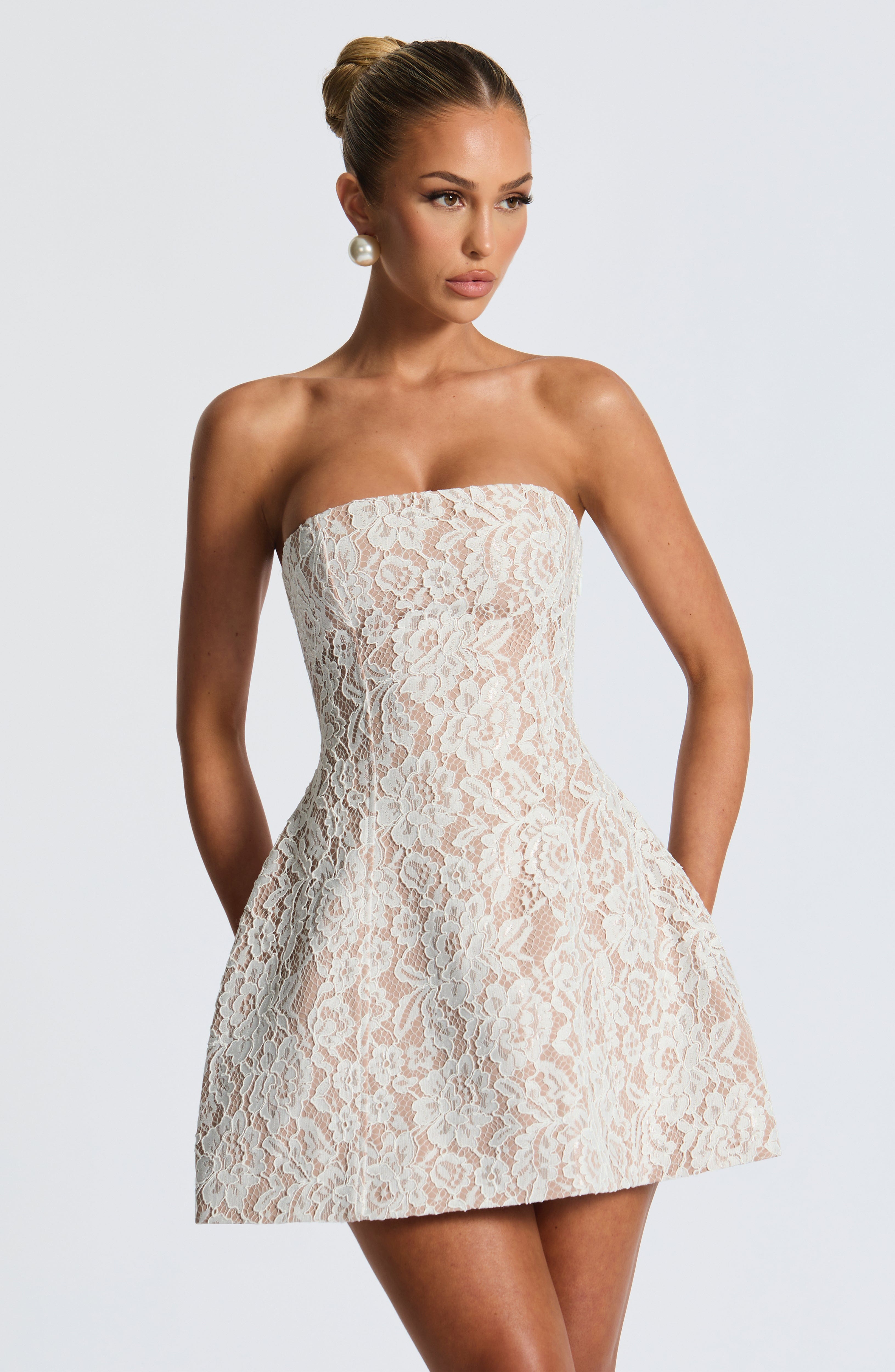 Salone Ivory Mini Dress - ICYBOO