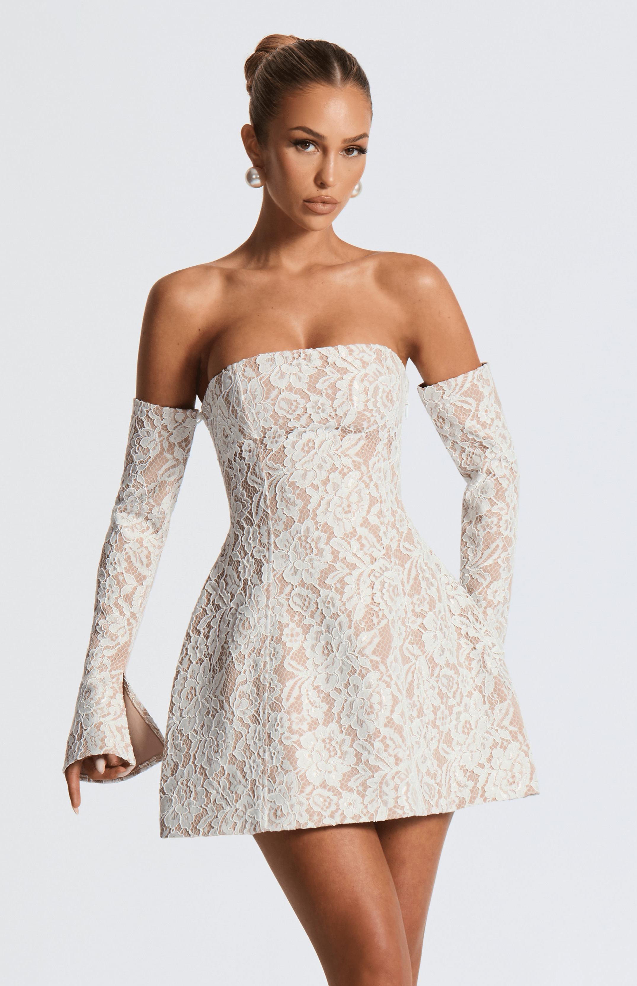 Salone Ivory Mini Dress - ICYBOO