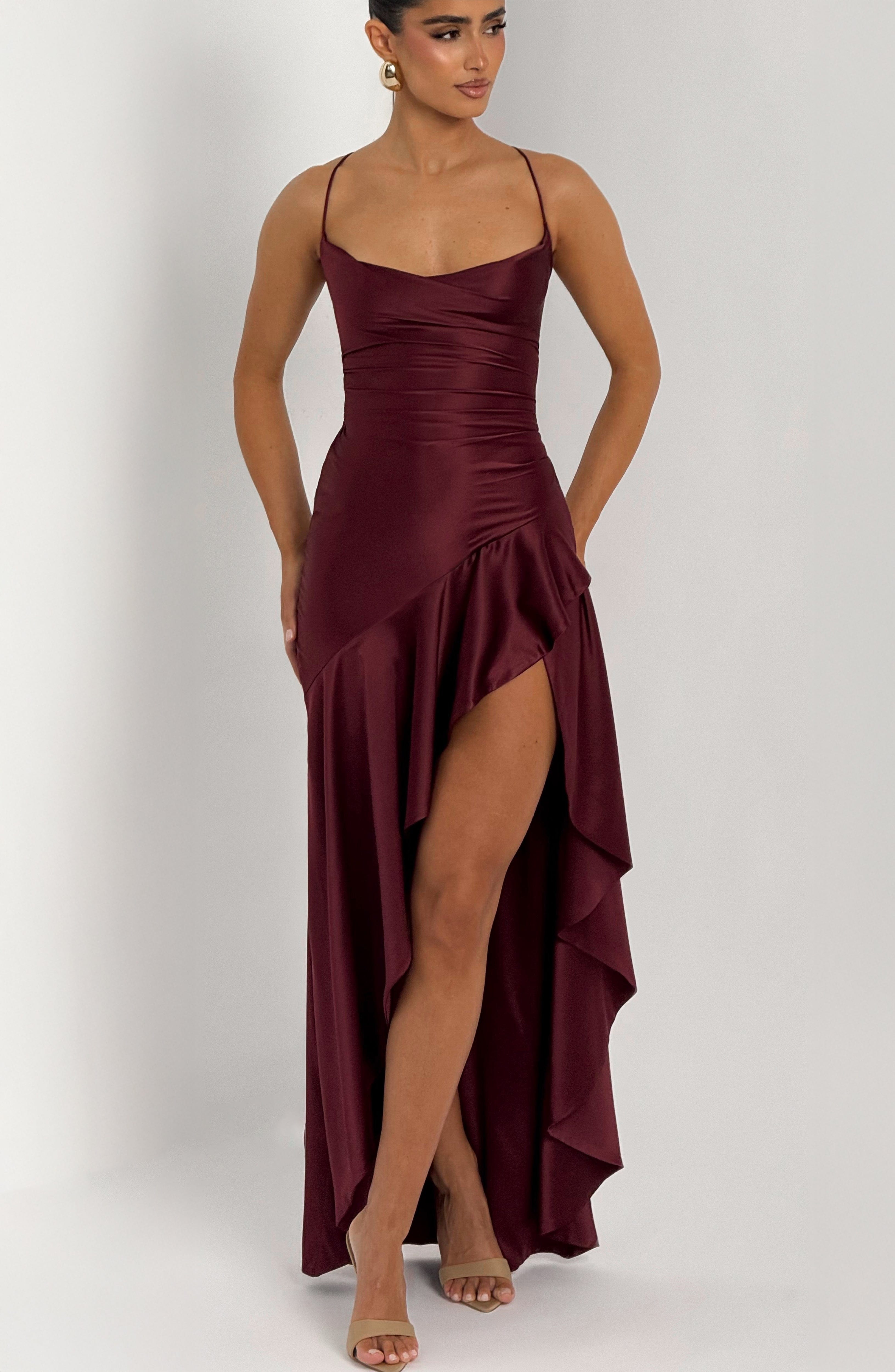 Samira Cherry Lacquer Maxi Dress - ICYBOO