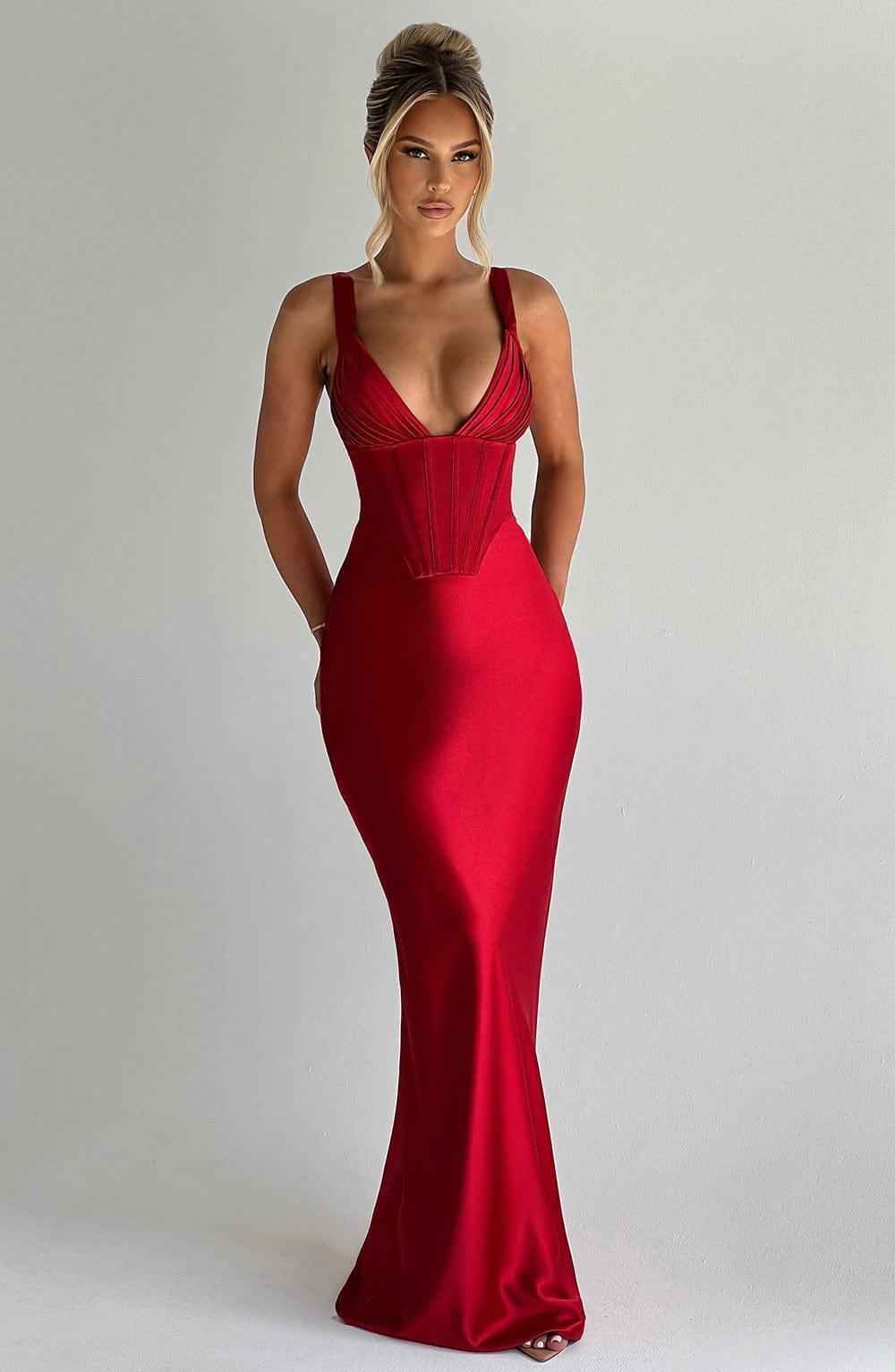 Shae Red Maxi Dress - ICYBOO