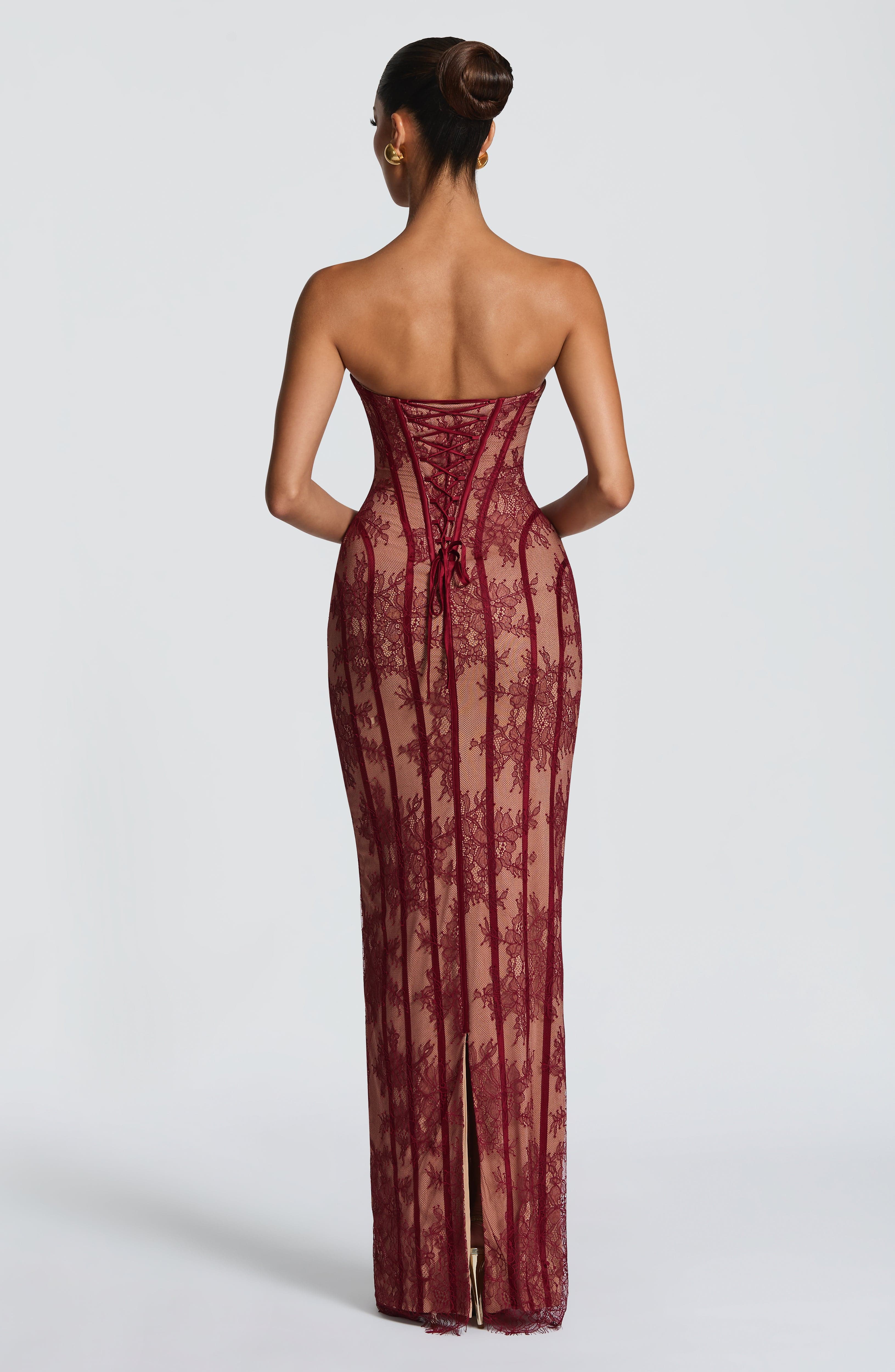 Sian Maxi Dress - Burgundy - ICYBOO