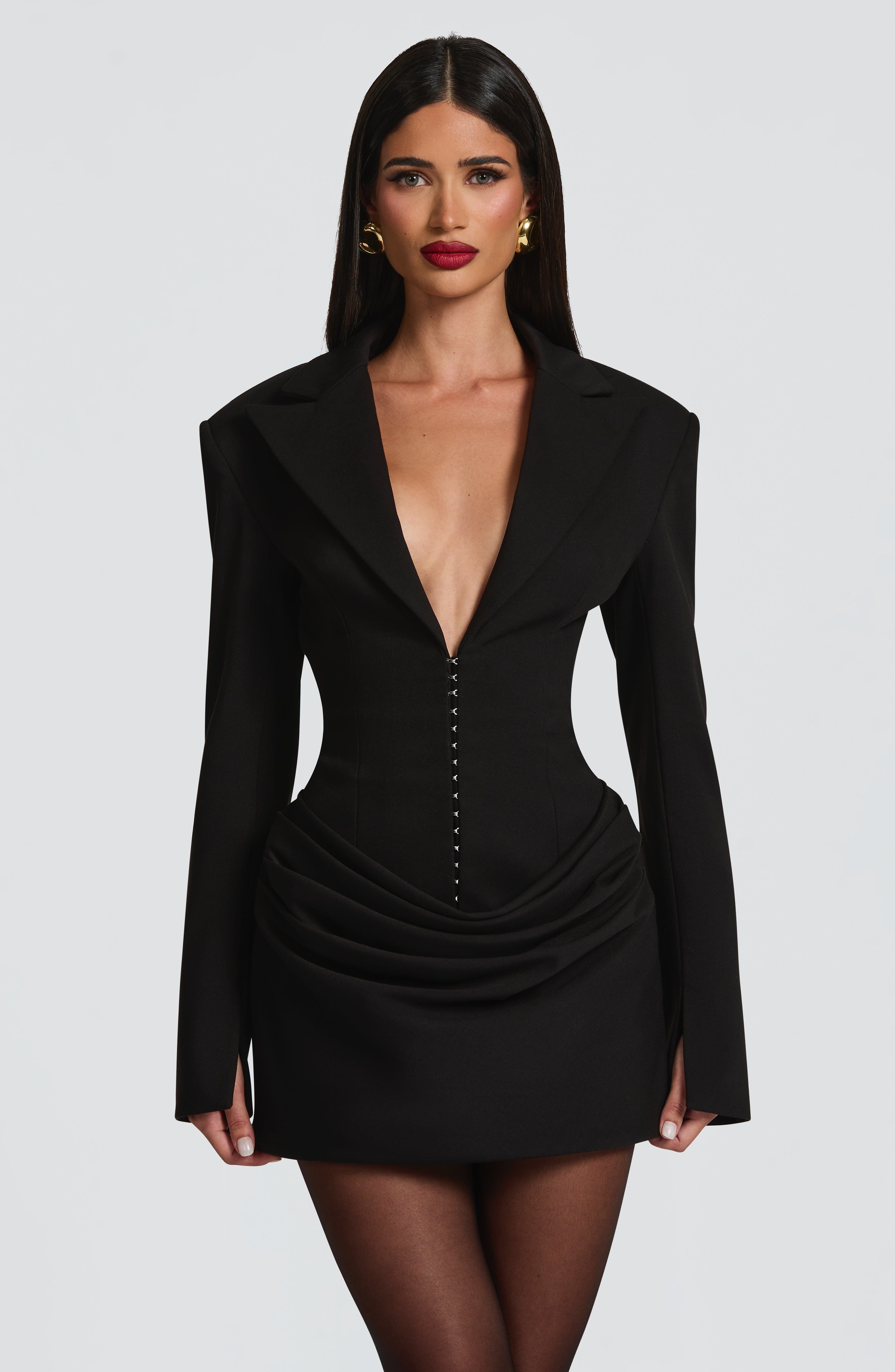 Susie Black Mini Dress - ICYBOO