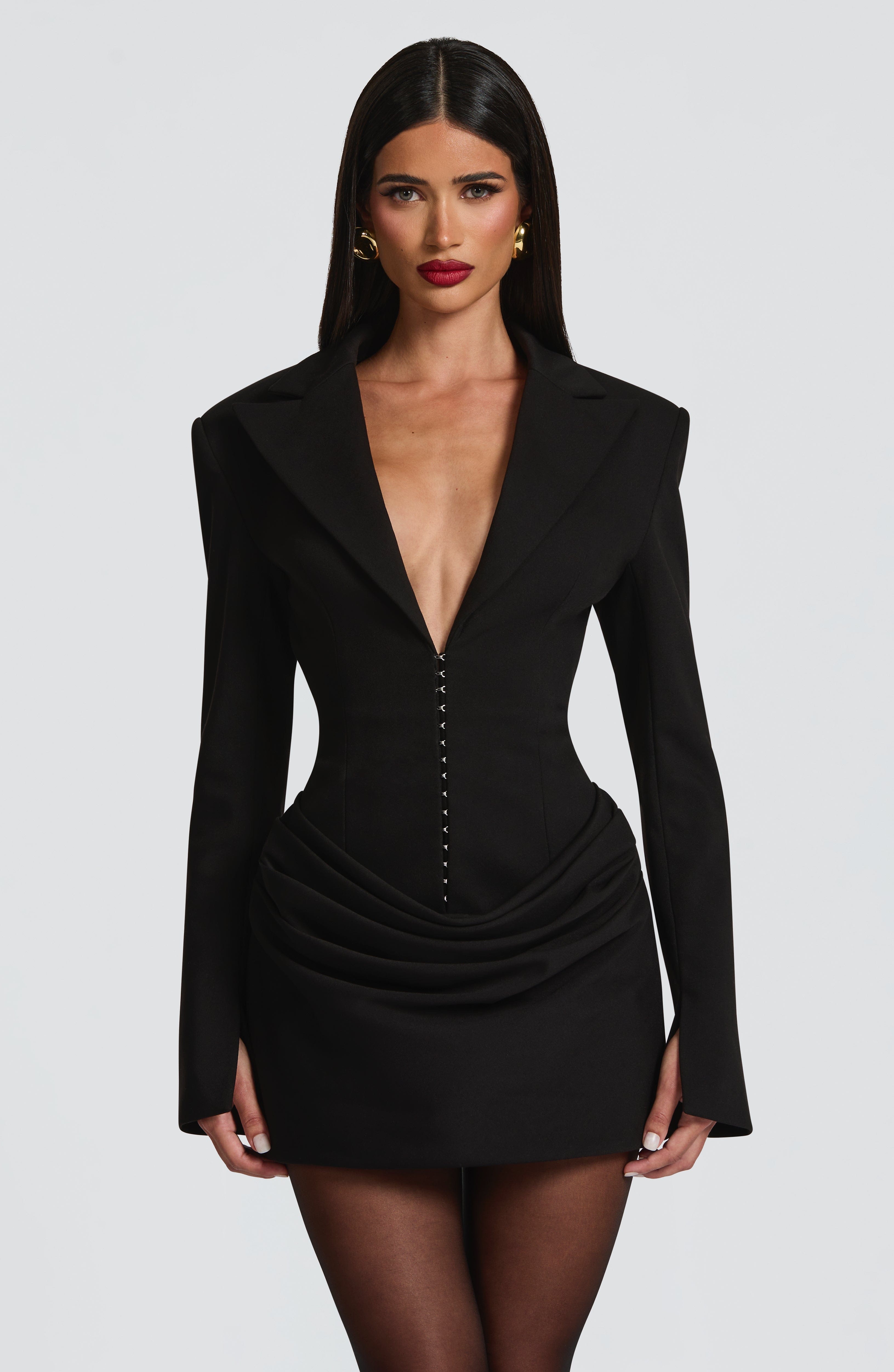 Susie Black Mini Dress - ICYBOO