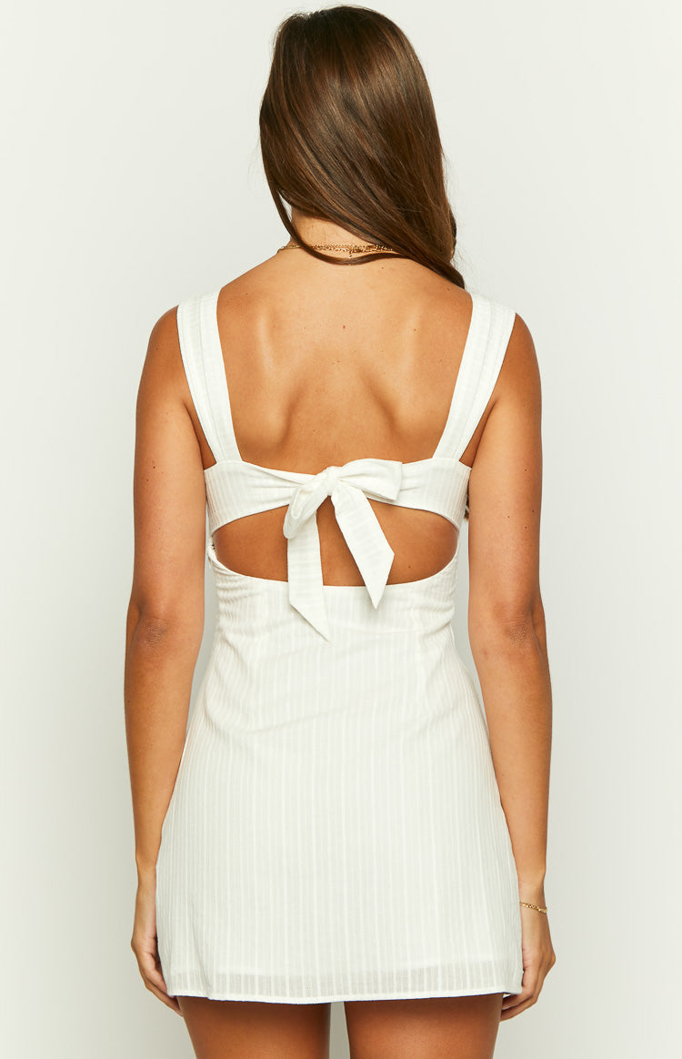 Taylor Lace Square Neck Mini Party Dress - White - ICYBOO
