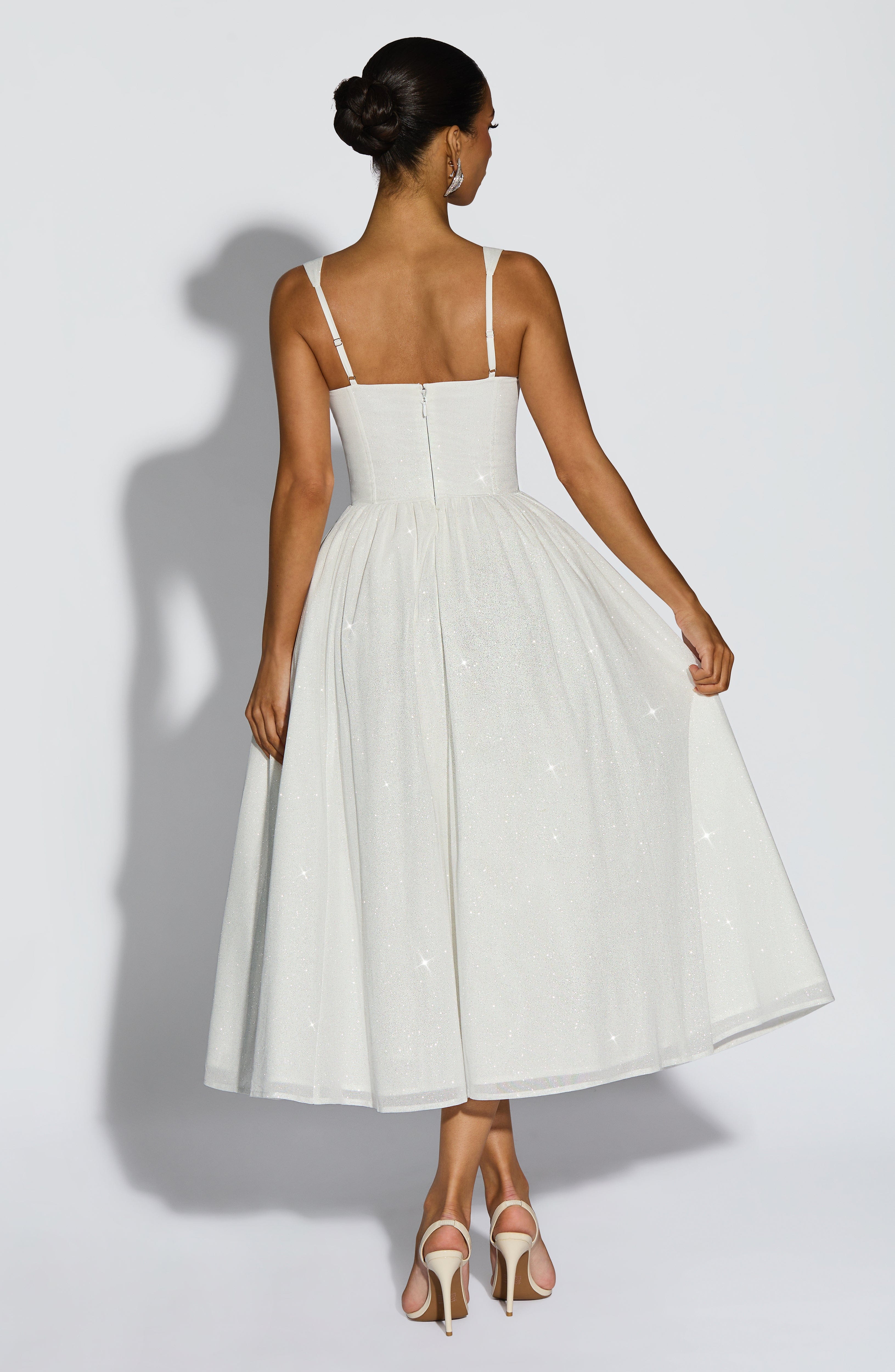 Ivory Sparkle Vivienne Midi Dress - ICYBOO