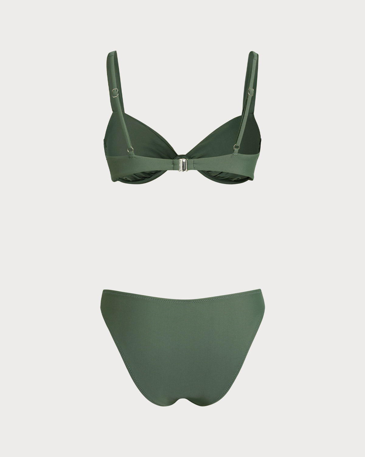 Underwire High Stretch Summer Bikini Set - Army Green